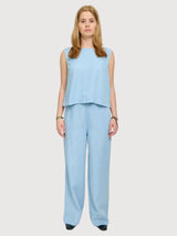 Tencel Top Damen Hellblaue Waschung | MAZINE