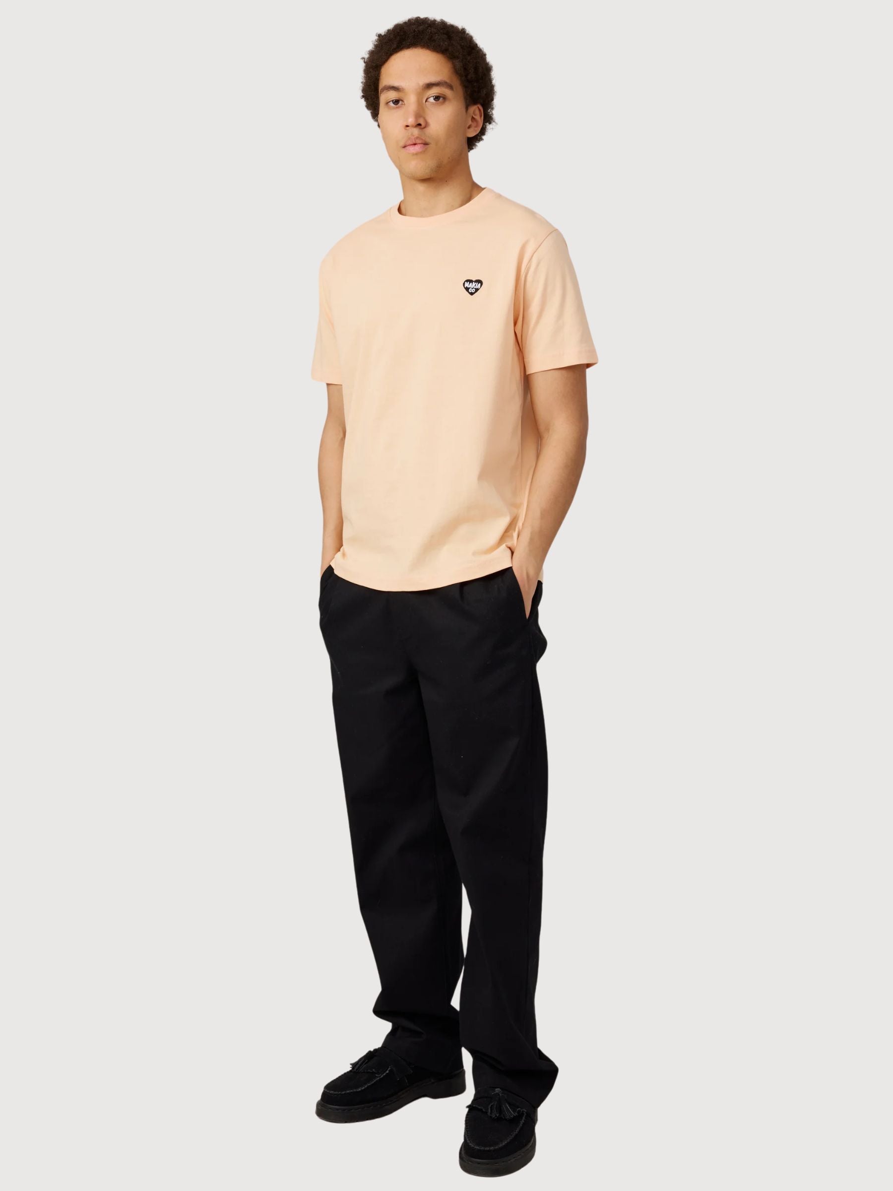 Heart T-shirt Peach | MAKIA