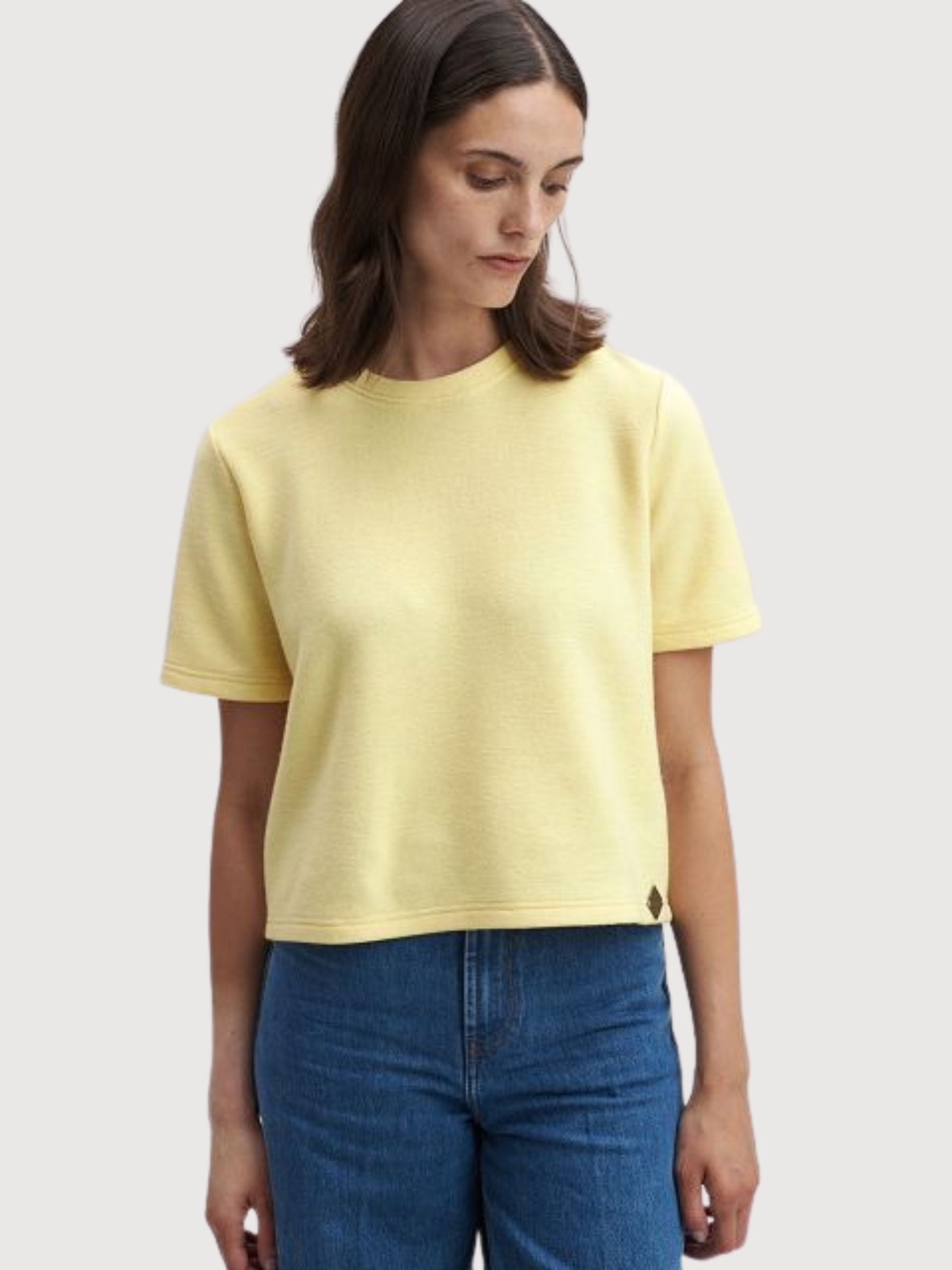 T-Shirt Elisa Woman Lemon Merino/Cotton | Stapf