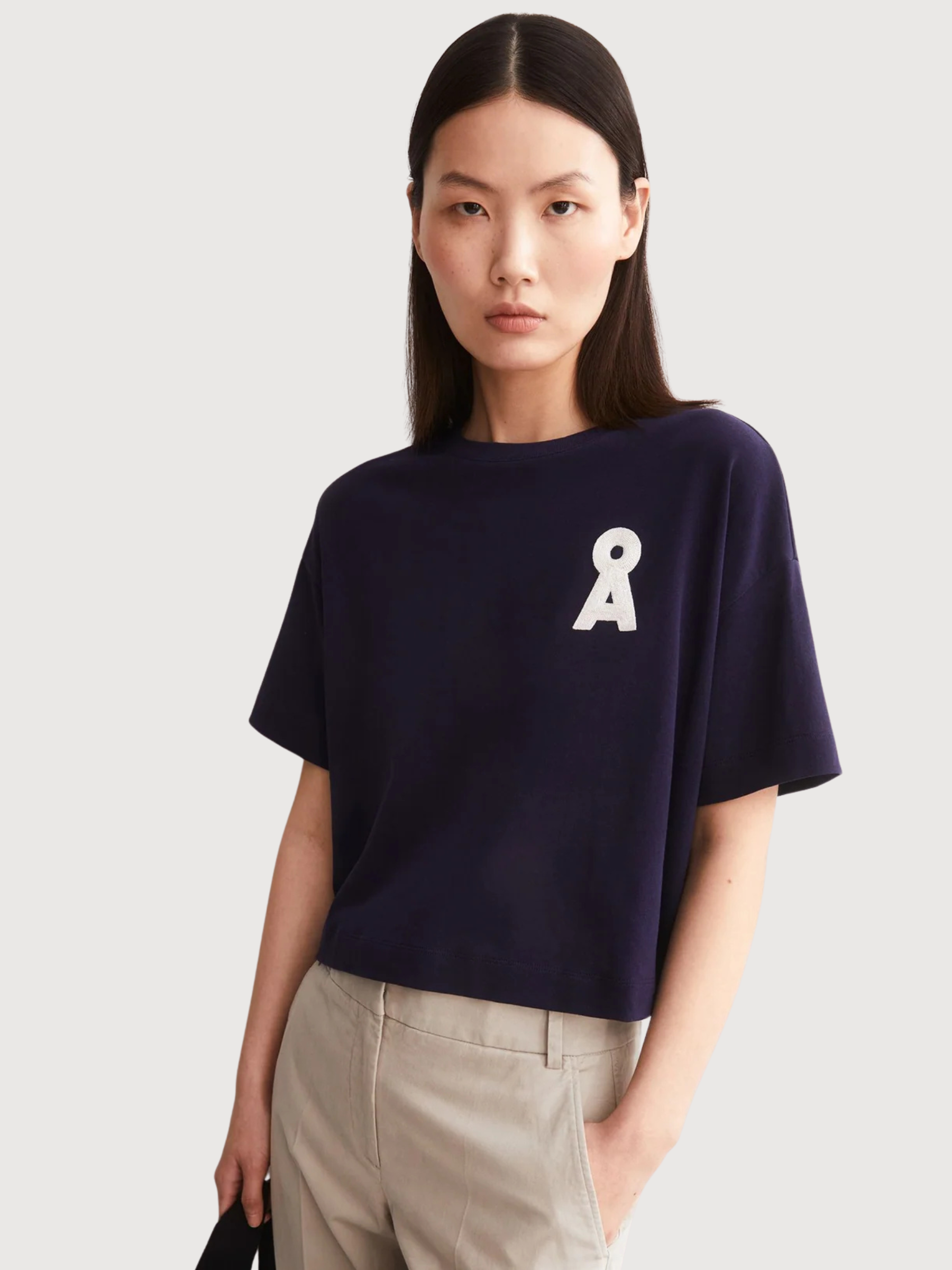T-Shirt Albertaraa Tinted Navy Woman | Armedangels