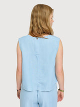 Tencel Top Damen Hellblaue Waschung | MAZINE