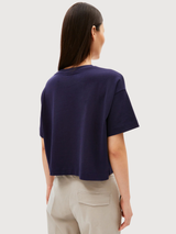 T-Shirt Albertaraa Tinted Navy Damen | Armedangels