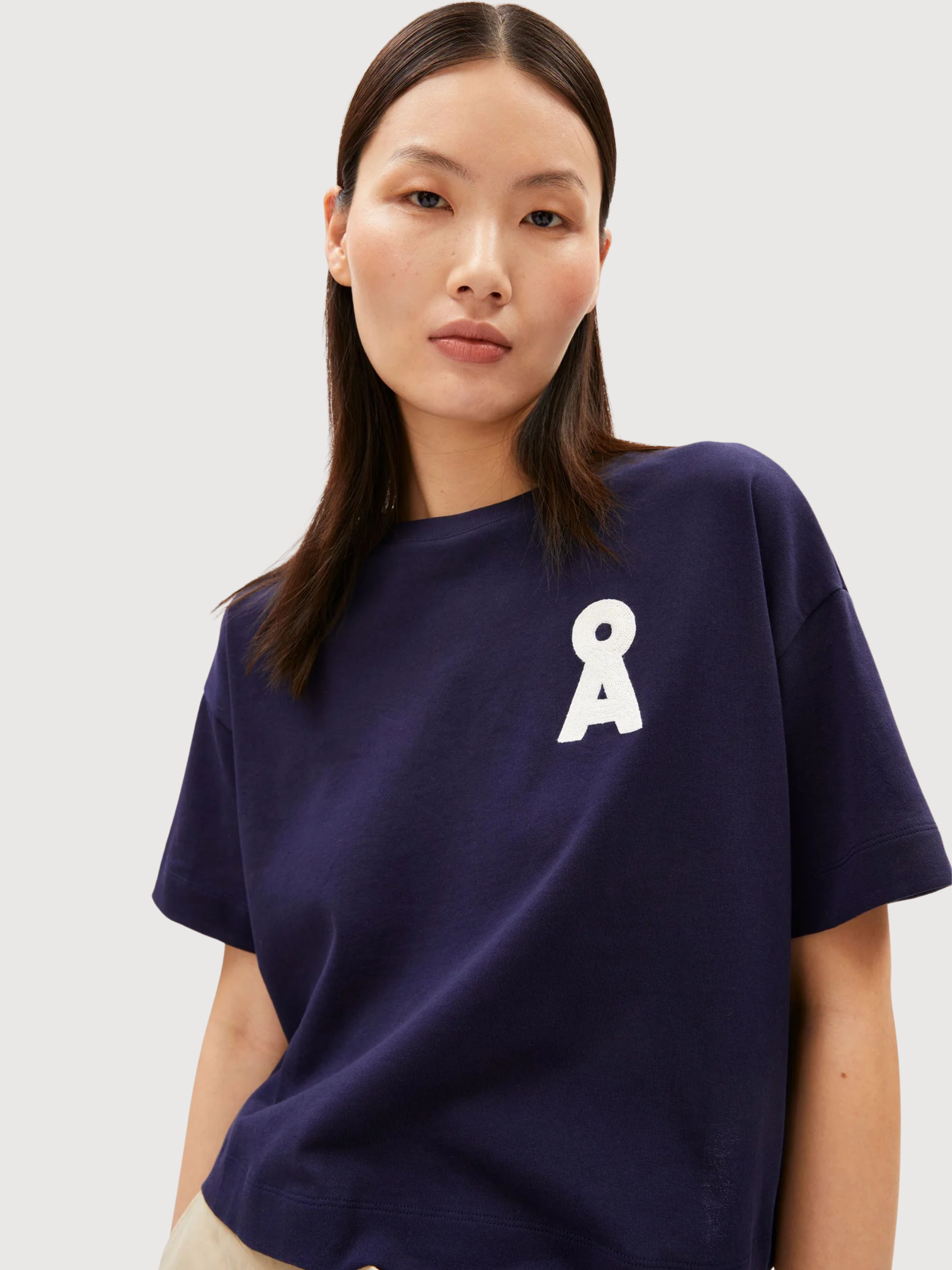 T-Shirt Albertaraa Tinted Navy Woman | Armedangels