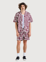 Shirt Marstrand Lines & Sticks Fig Red | Dedicated