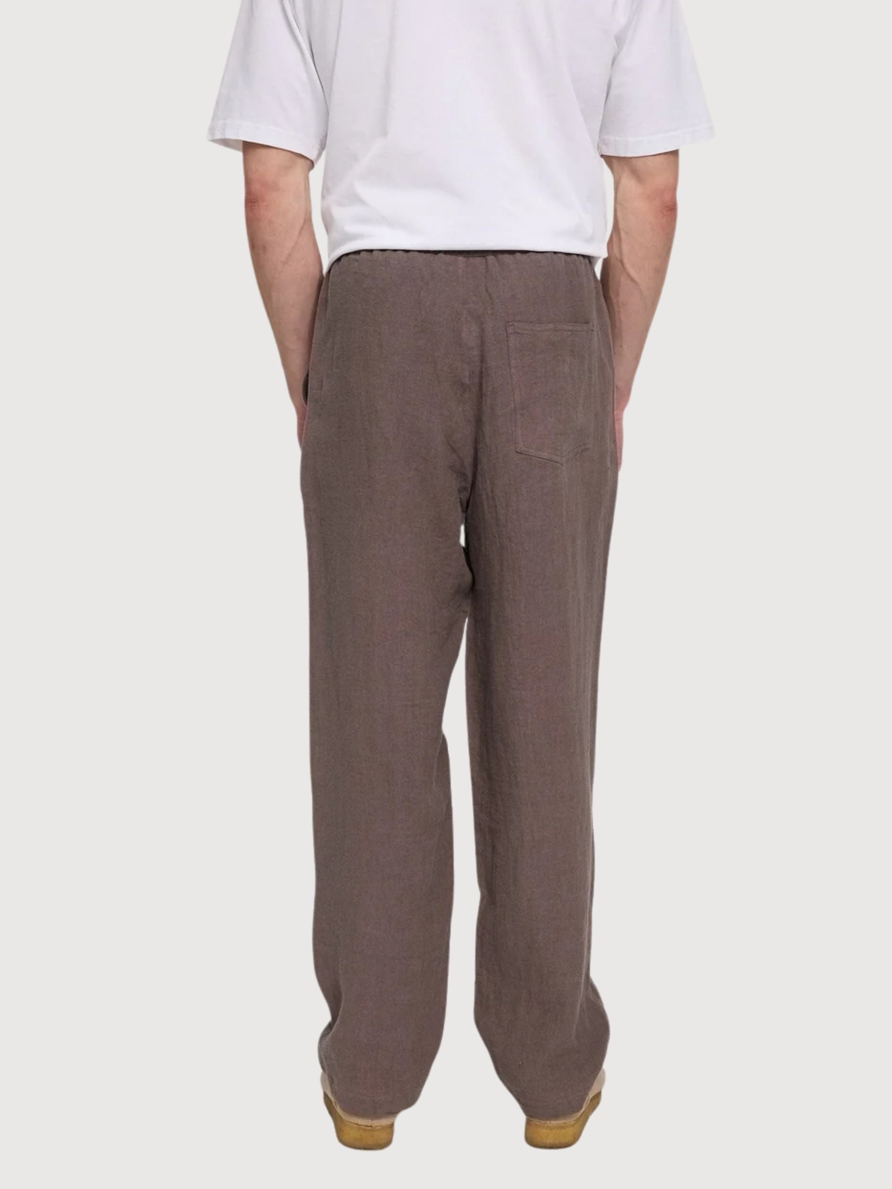 Trouser Linen Pull-On Man Grey Brown | Mazine