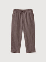 Trouser Linen Pull-On Man Grey Brown | Mazine