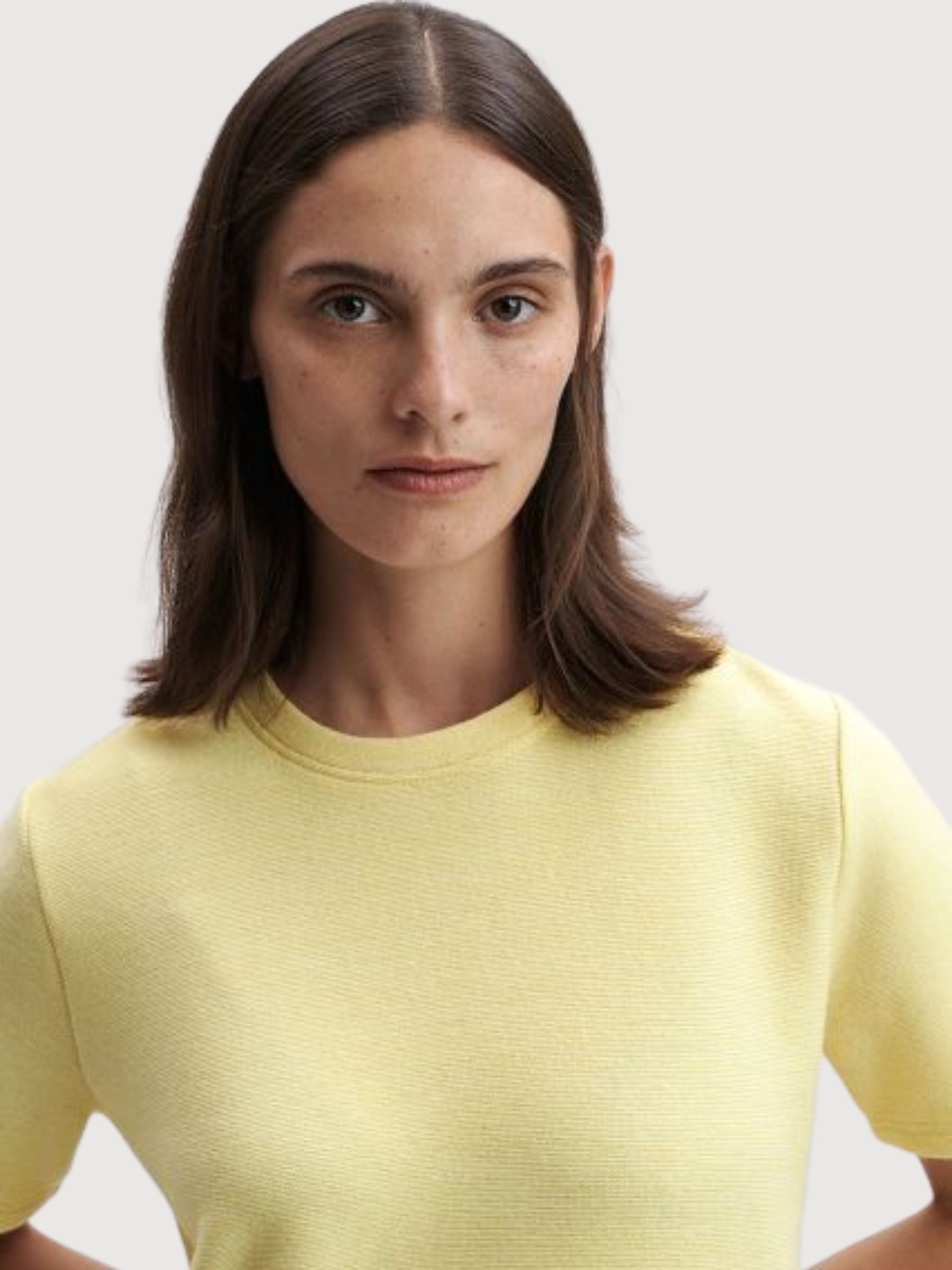 T-Shirt Elisa Woman Lemon Merino/Cotton | Stapf