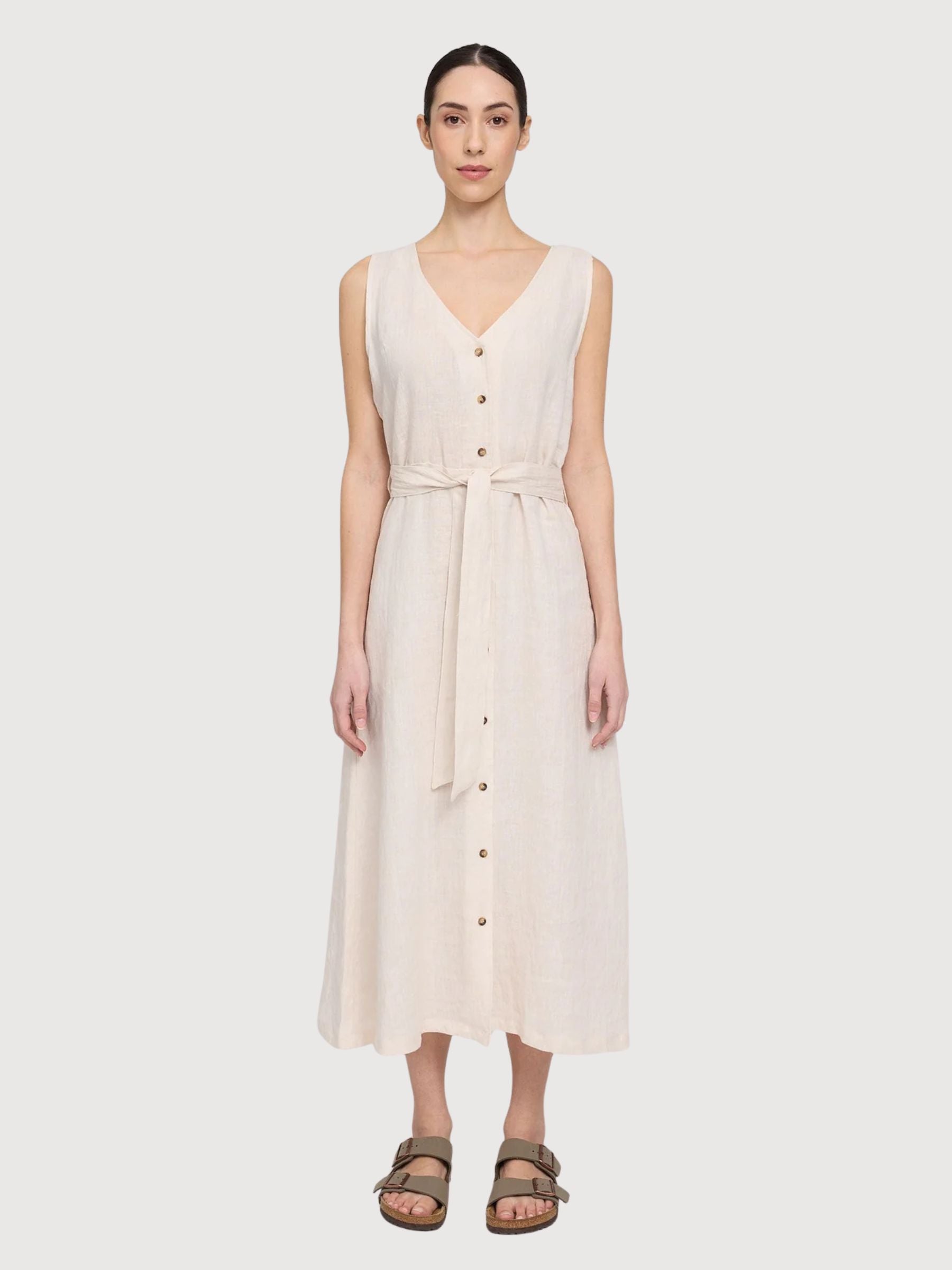 Vestito lungo senza maniche in lino Moon | Mazine