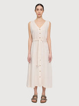 Kleid Maxi Ärmellos Leinen Moon | Mazine