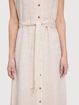 Kleid Maxi Ärmellos Leinen Moon | Mazine