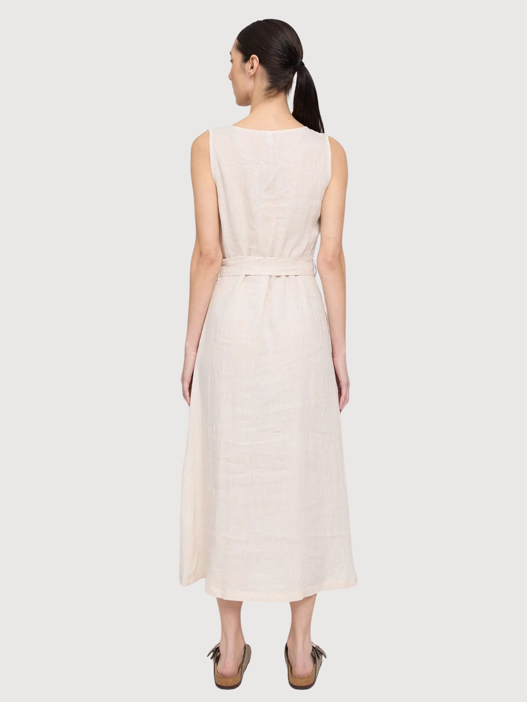 Vestito lungo senza maniche in lino Moon | Mazine
