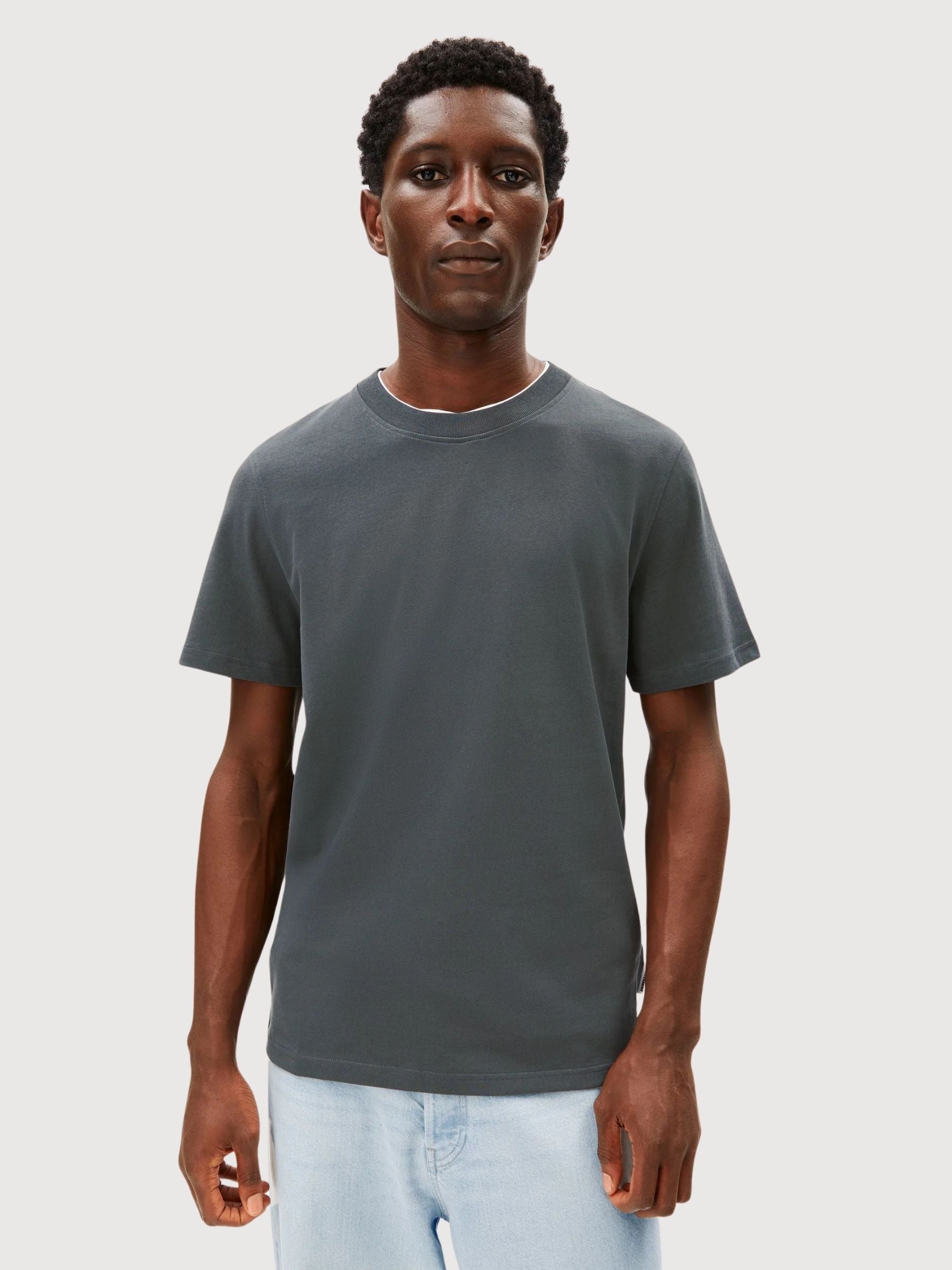 Mid Weight T-Shirt Maarkos Space Steel | Armedangels