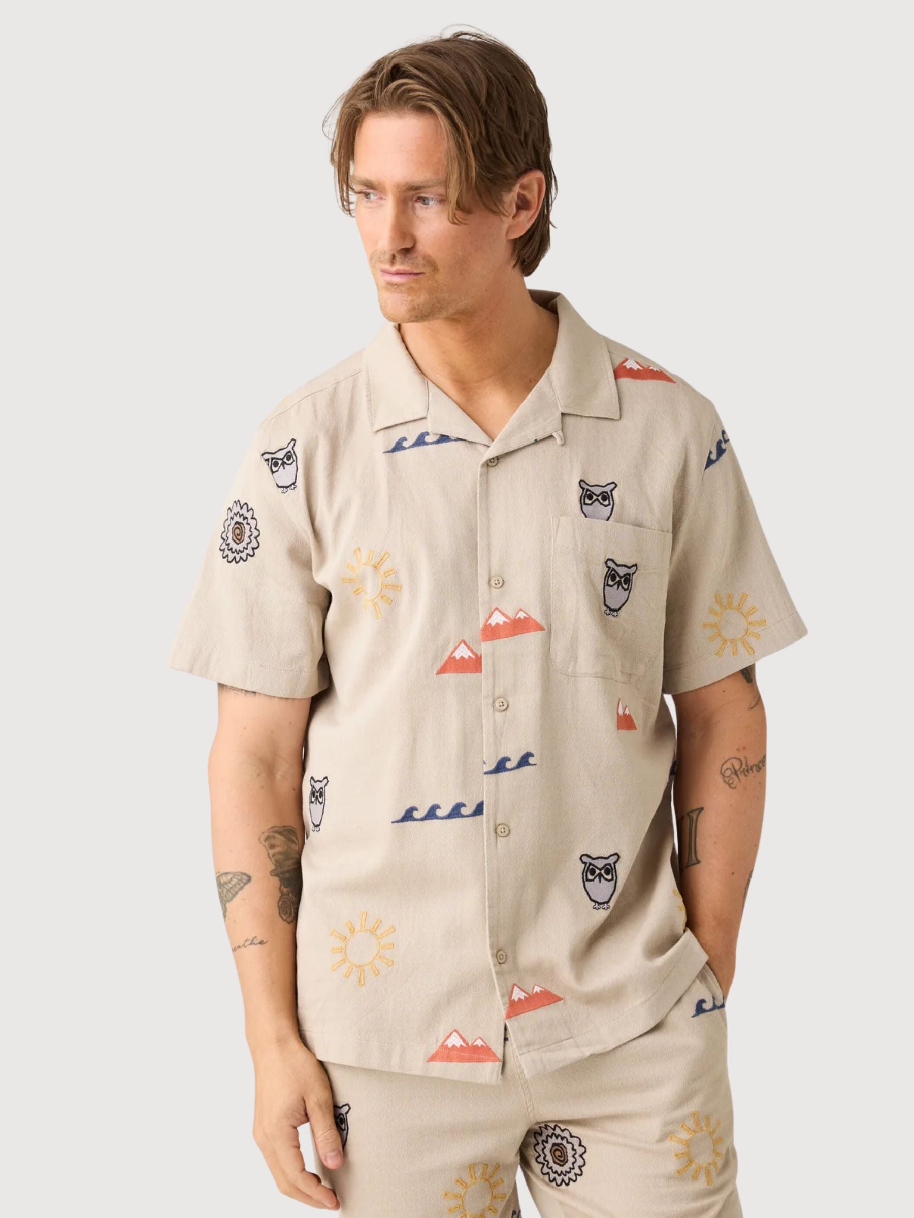 Camicia ricamata in cotone organico | Knowledge Cotton Apparel