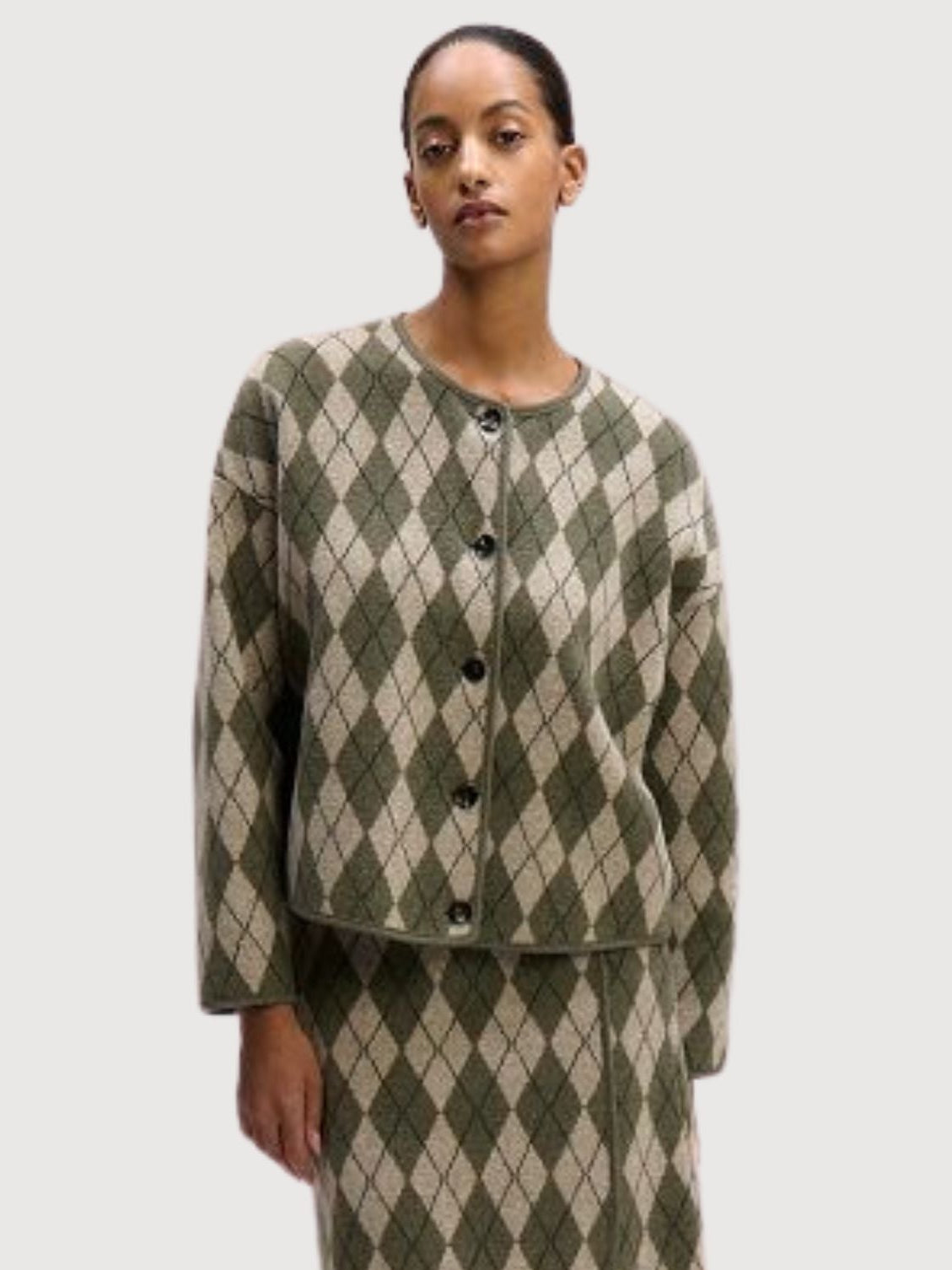 Wool women's jacket Claudia Schlif Eske Wald by Stapf, featuring a tailored fit and stylish design, shown on a model.