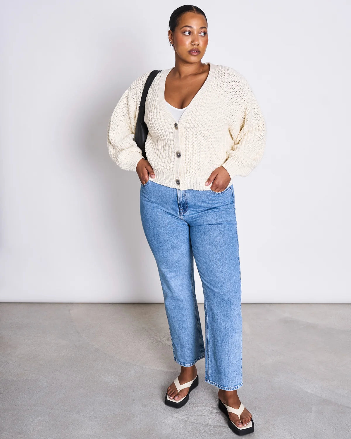Cardigan Lena Offwhite Cotton Woman | Jan N June