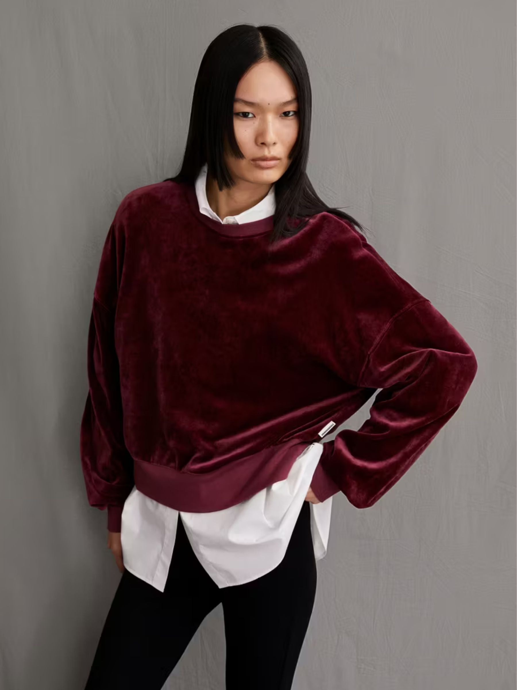 Ledianaa Sweatshirt Cranberry | Armedangels