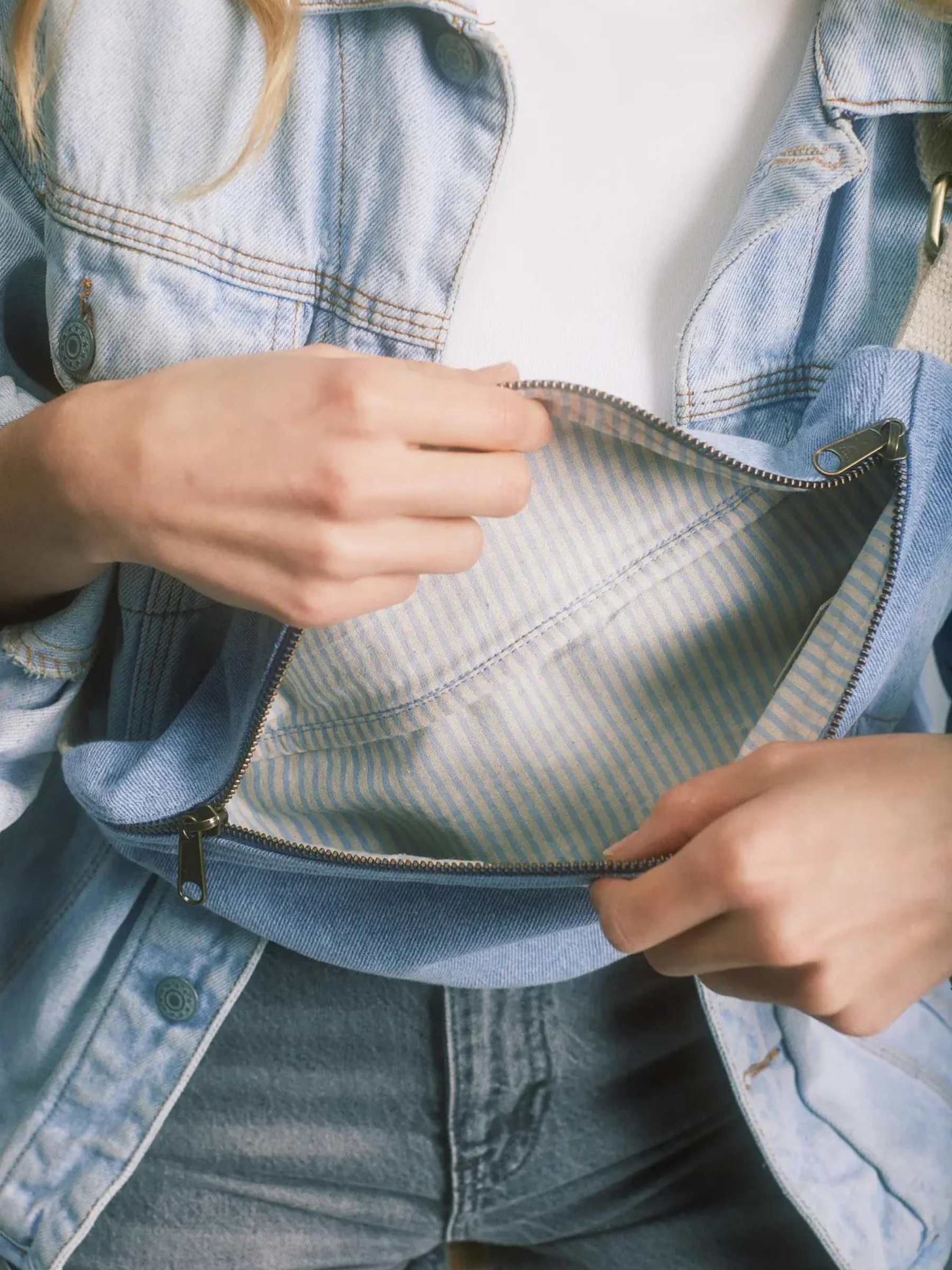 Olivia Sac Banane Denim Bleu | Hindbag