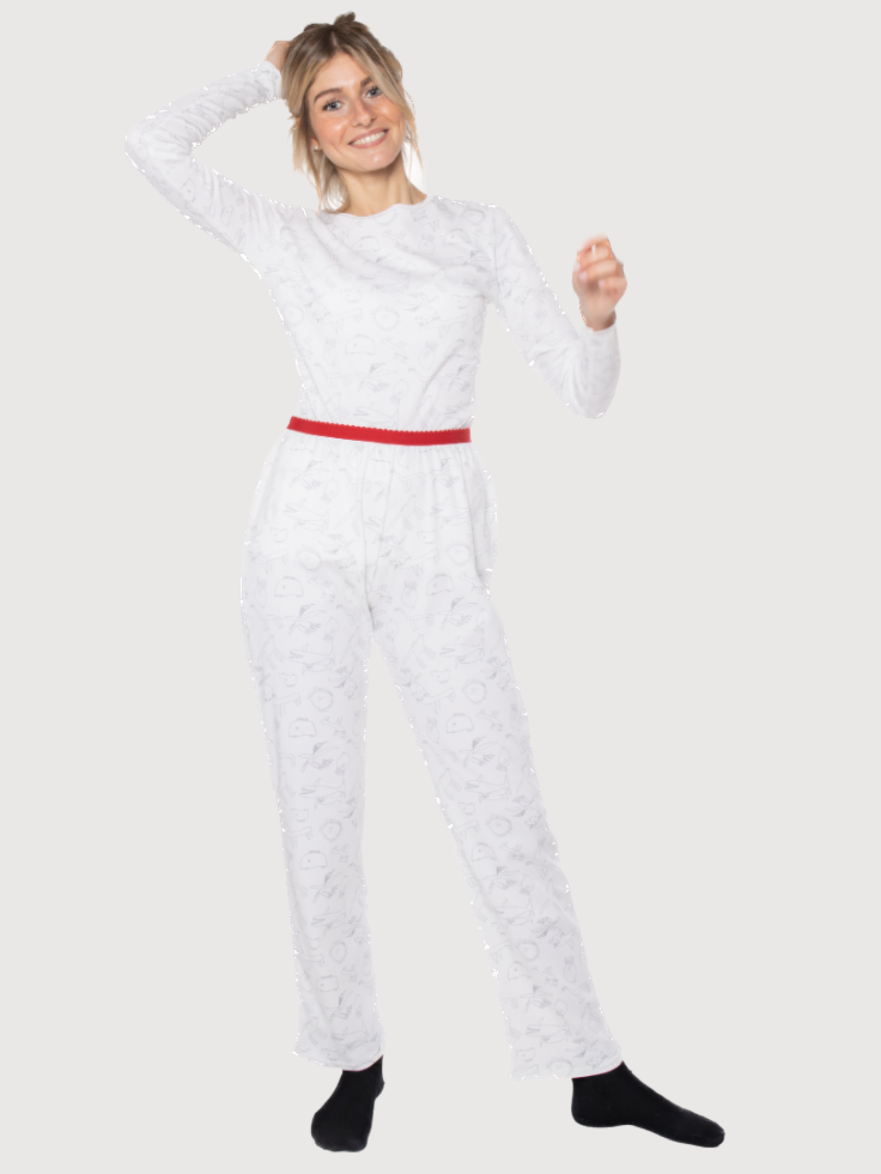 Chris Pijama Weiss Damen | Cora Happywear