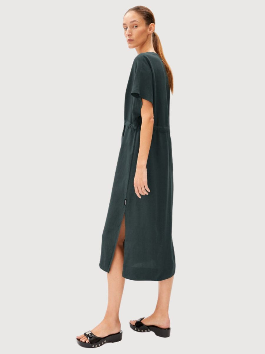 Dress Maahaliana Lino Green dark | Armedangels