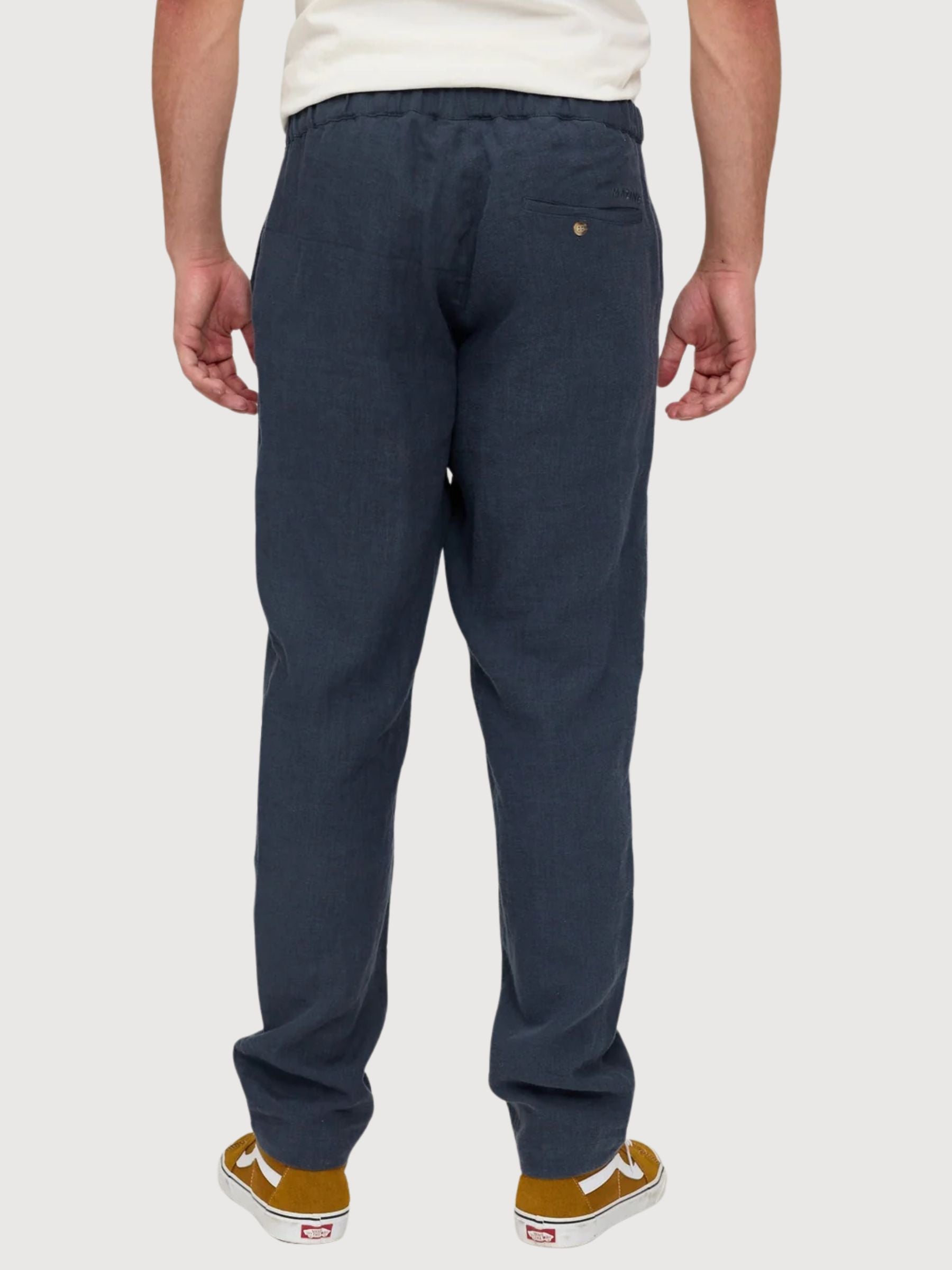 Trouser Regular Linen Man Ink Blue | Mazine