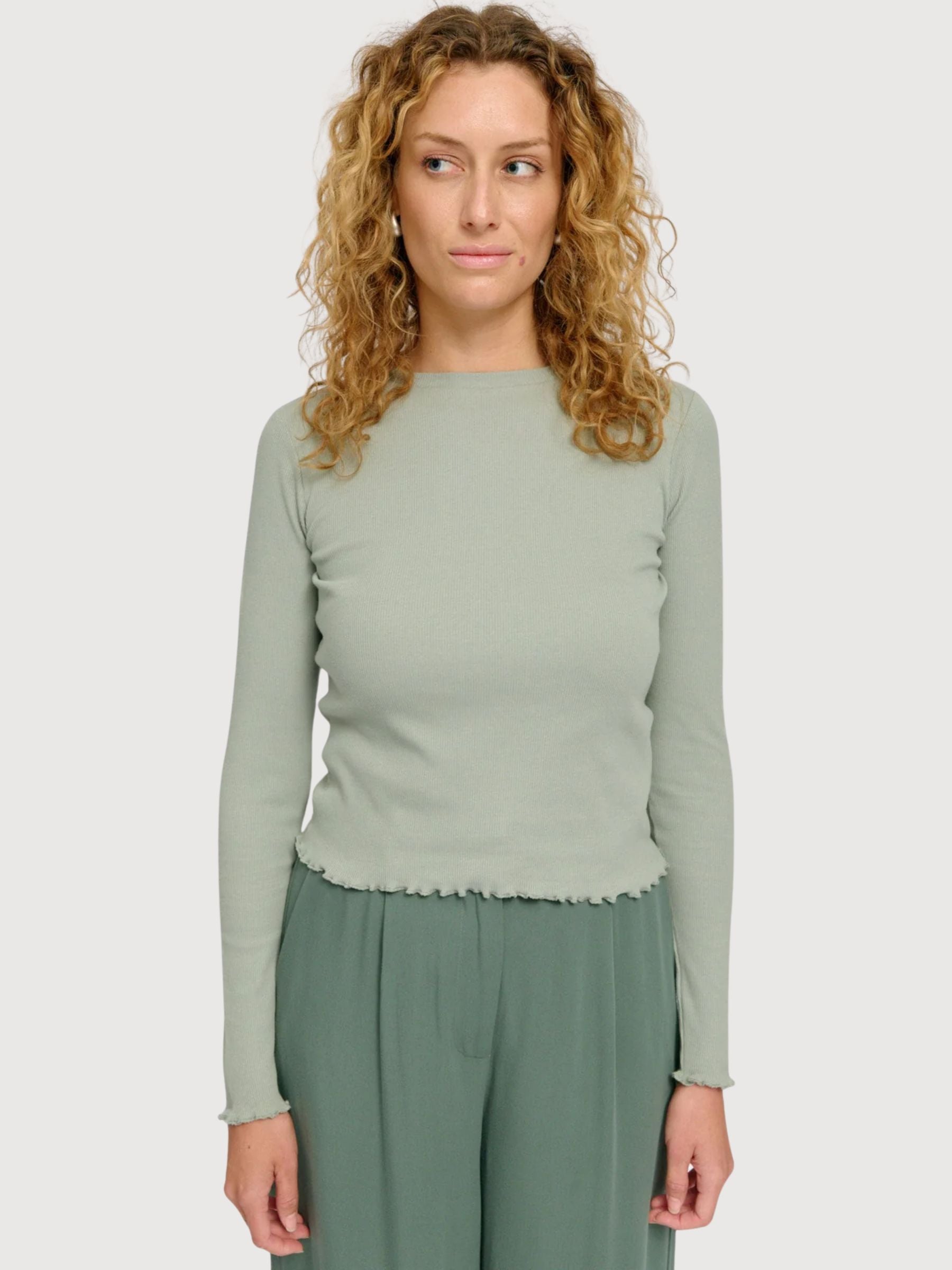 Babylock Hems Longsleeve Damen Eukalyptus | MAZINE