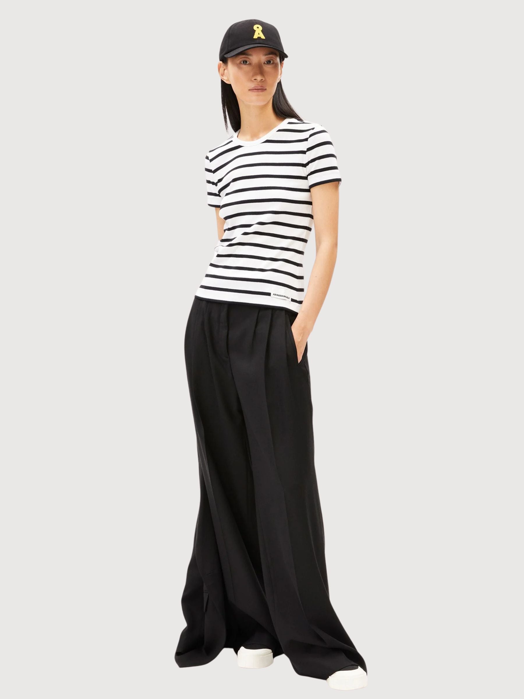 Maglietta Kardaa Stripes Bianco-Nero | Armedangels