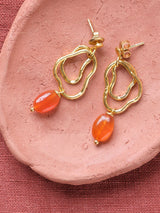 Earrings Fascinated Carnelian Gold | A Beautiful Story