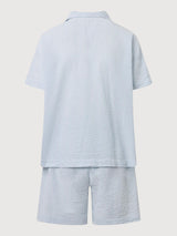 Pyjamas Set Short Light Blue Organic Cotton | Knowledge Cotton