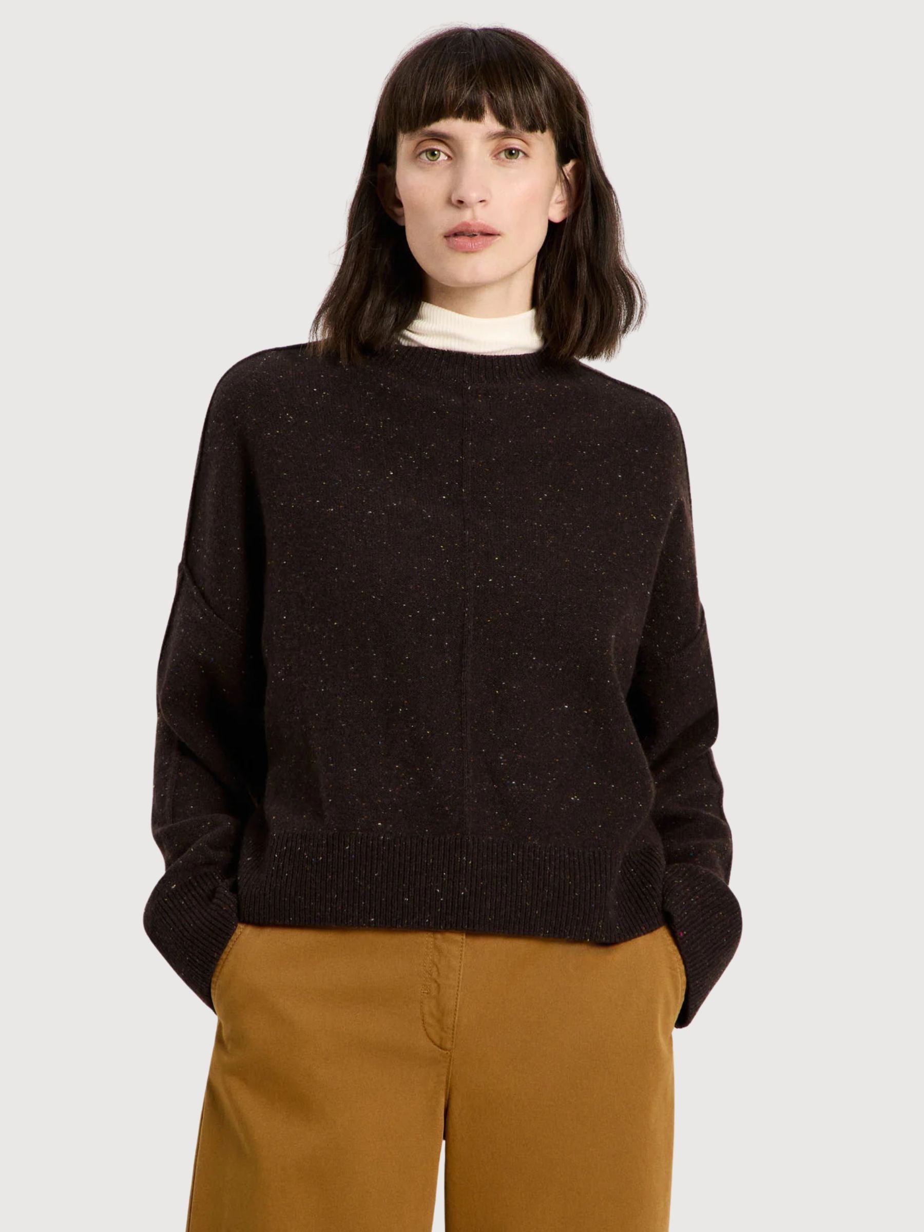 Sweater Crewneck Oversize Bitter Chocolate | Lanius