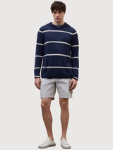 Hoodie Canoa Knit Man Deep Navy/Ecru | Ecoalf