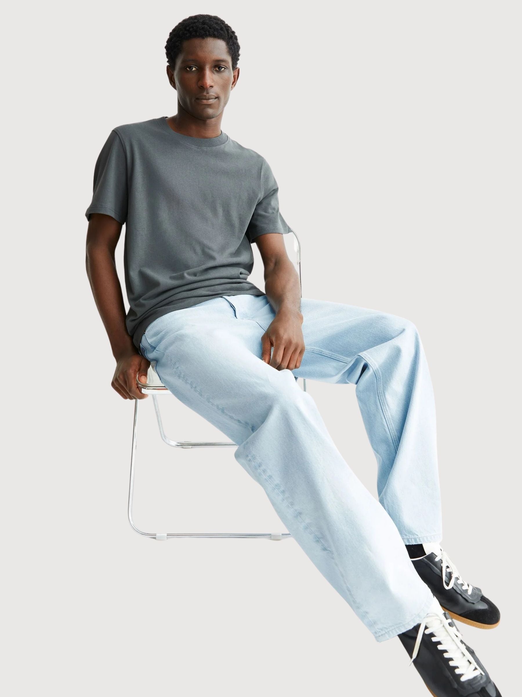 Mid Weight T-Shirt Maarkos Space Steel | Armedangels