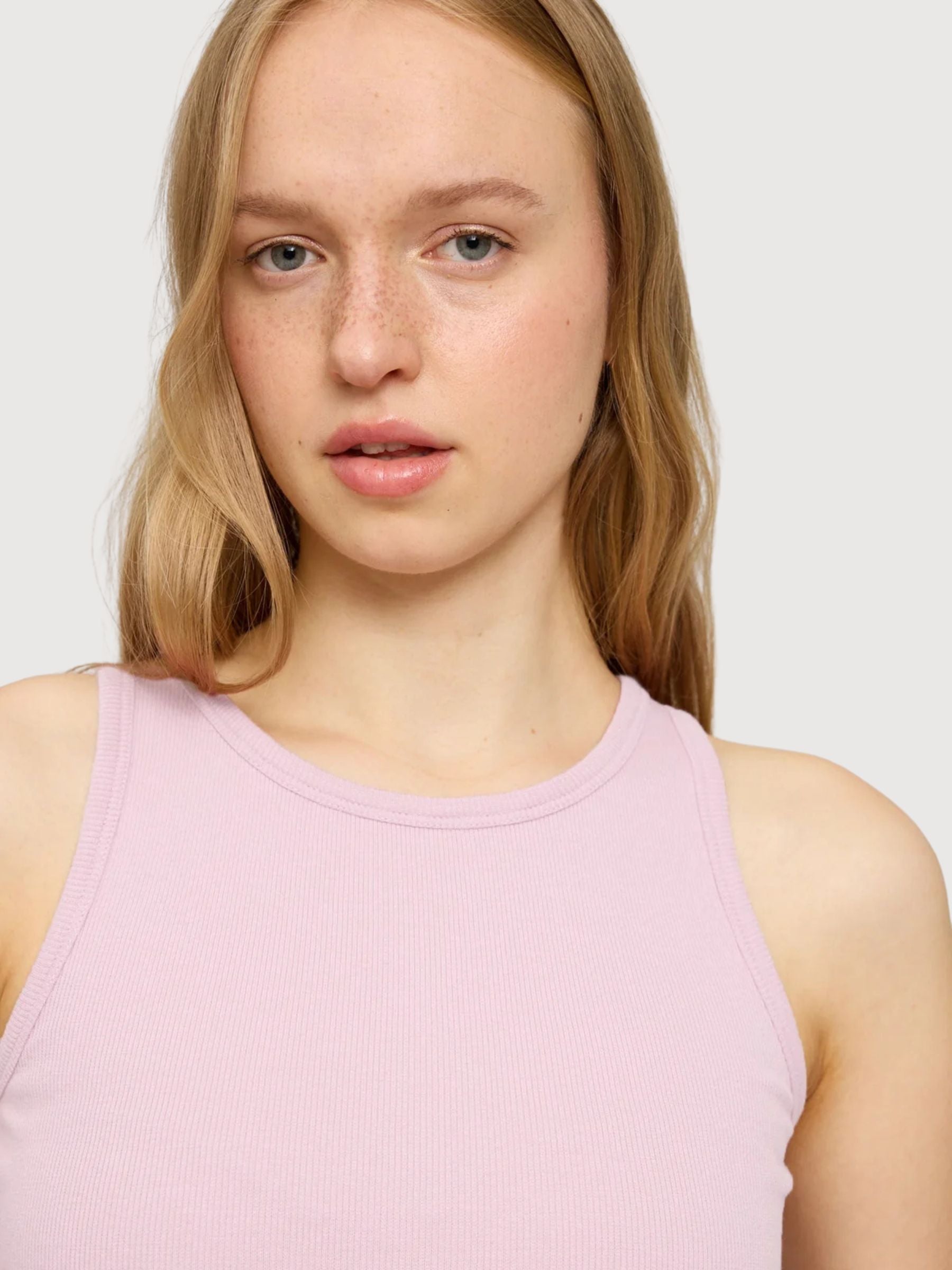 Tanktop Basic Peony Pink Cotton | Mazine