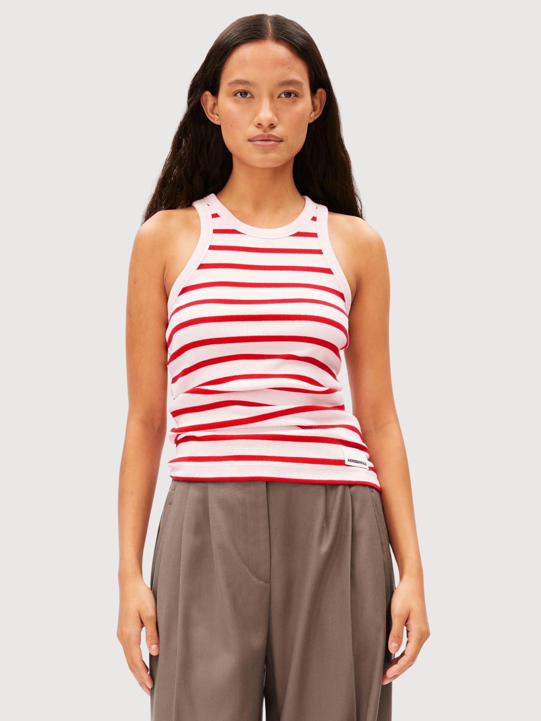 Top Kanitaa Stripes Pink-Red Woman | Armedangels