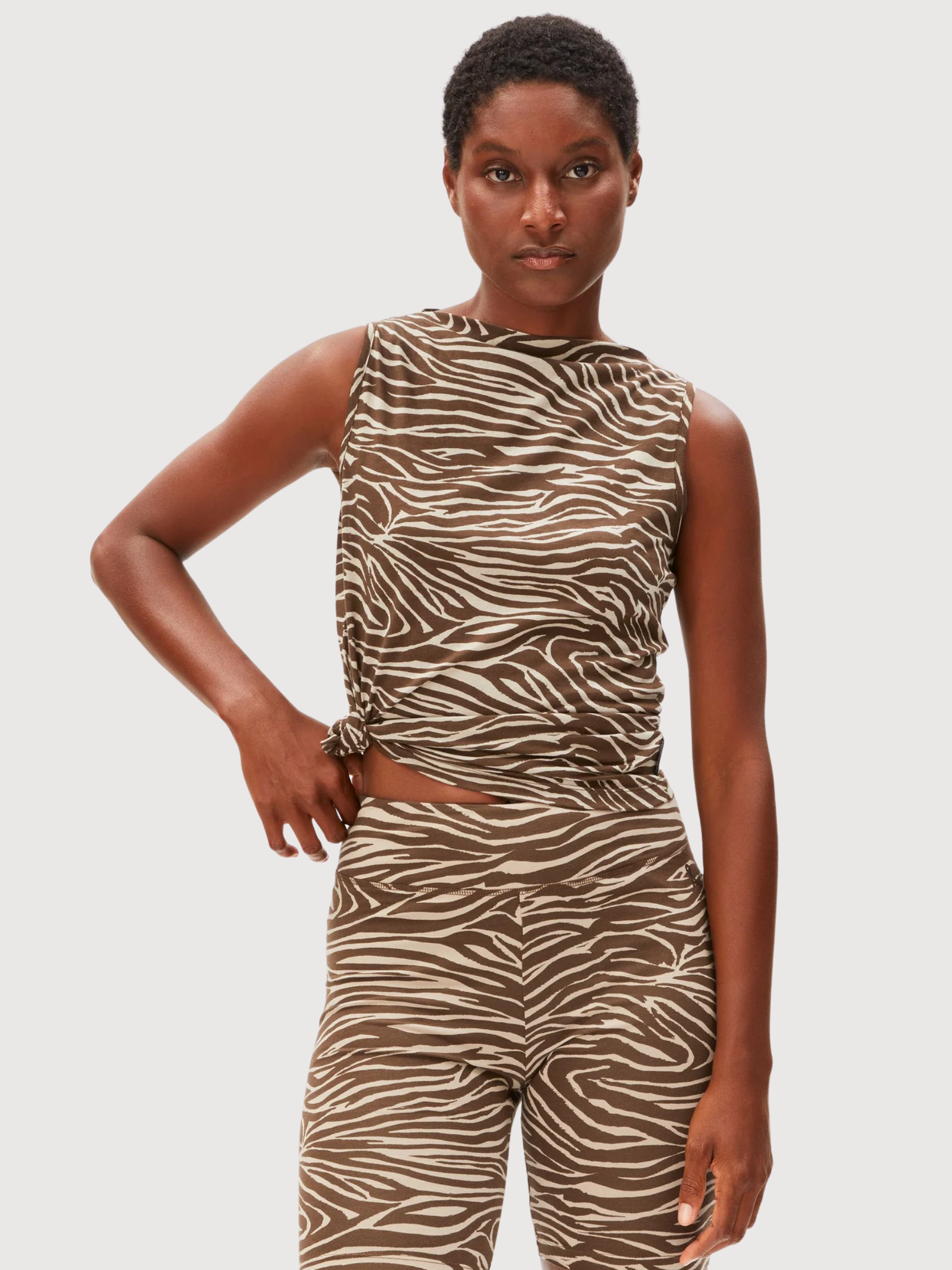 Top Scollo a Barca Stampa Zebra Cotone | Armedangels