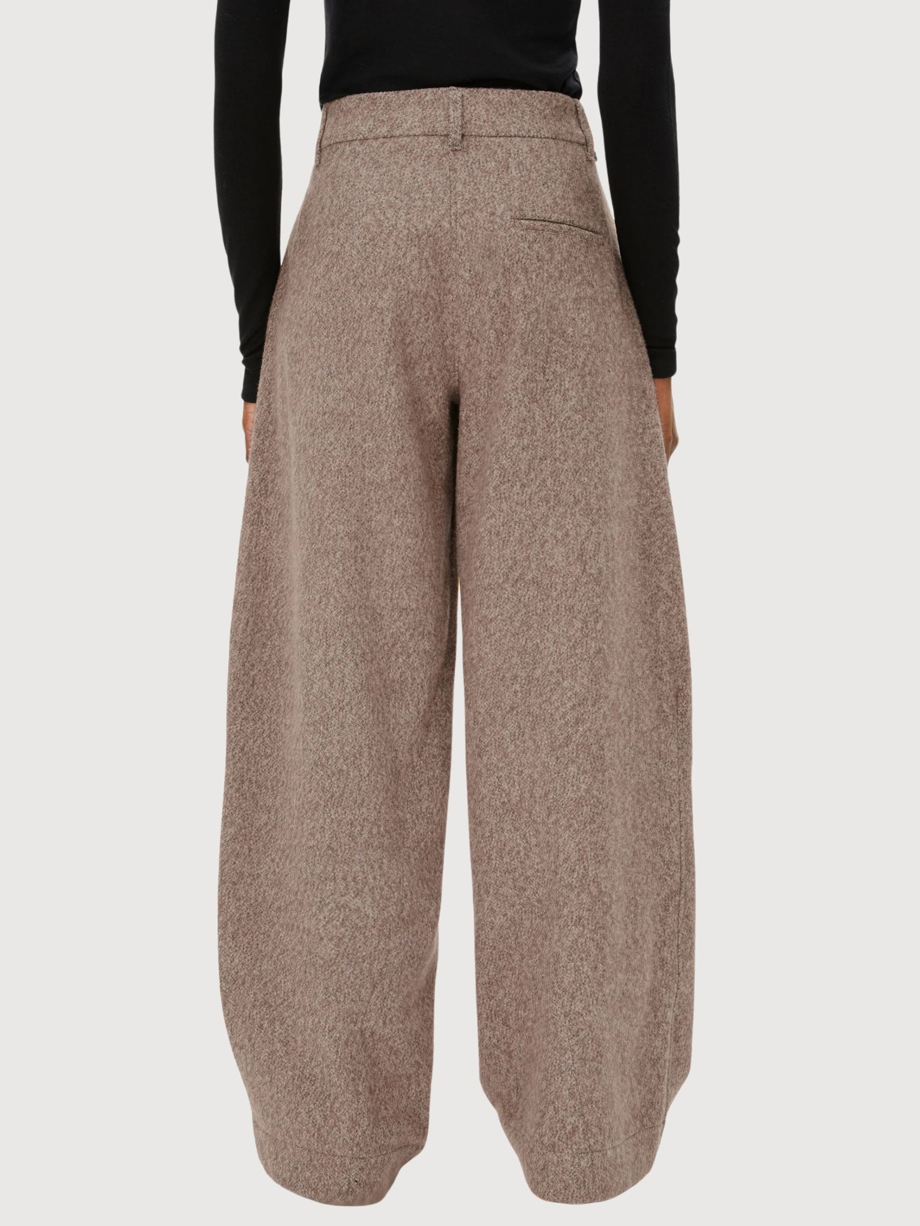 Trousers Nyxaa Tweed Beige Woman Cotton | Armedangels