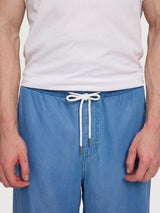 Pantaloncini in denim da uomo, modello pull-on, blu scuro | Mazine