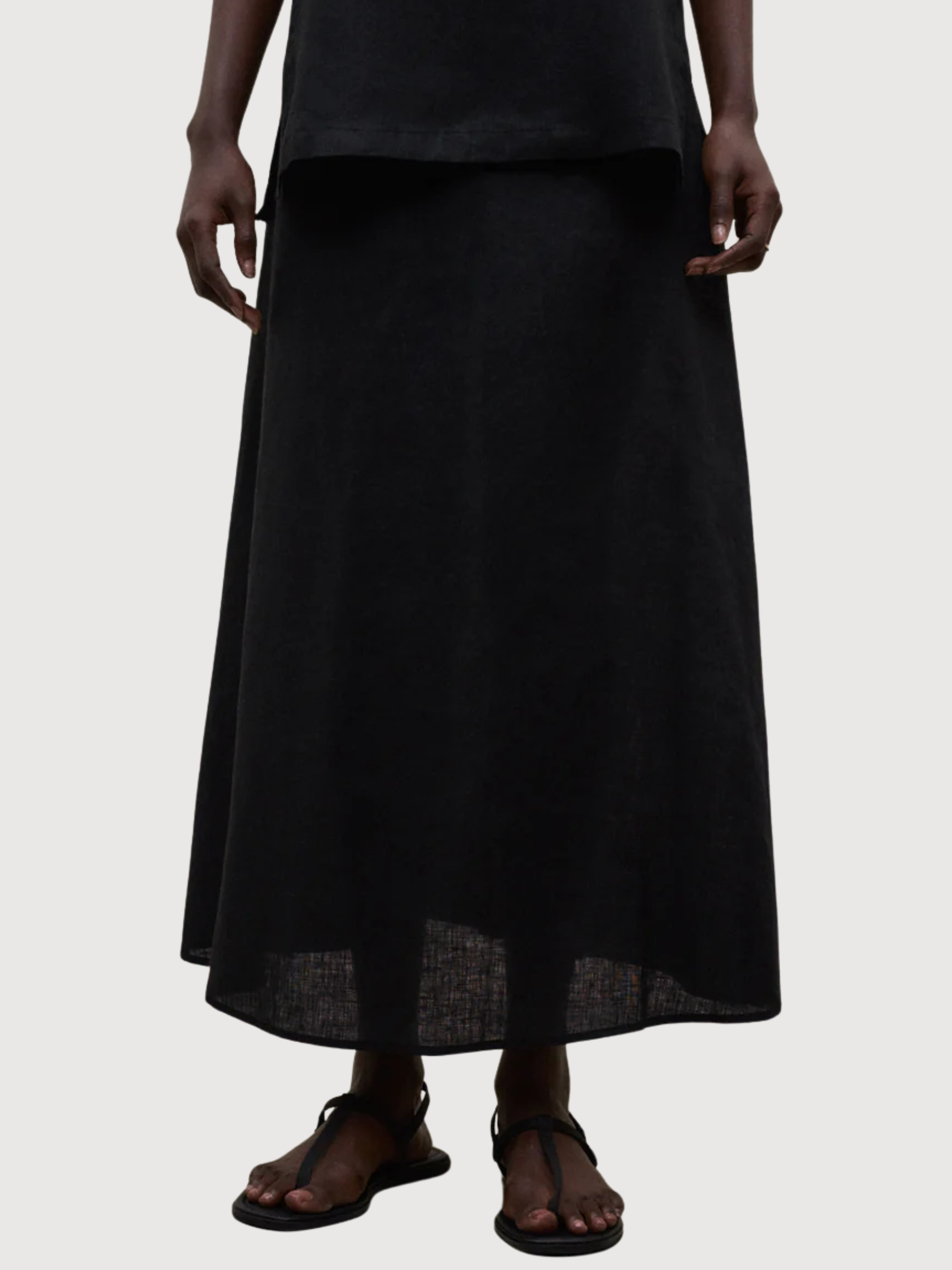 Rock Beth Damen Schwarz Leinen | Ecoalf