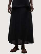 Skirt Beth Woman Black Linen | Ecoalf
