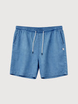 Pantaloncini in denim da uomo, modello pull-on, blu scuro | Mazine
