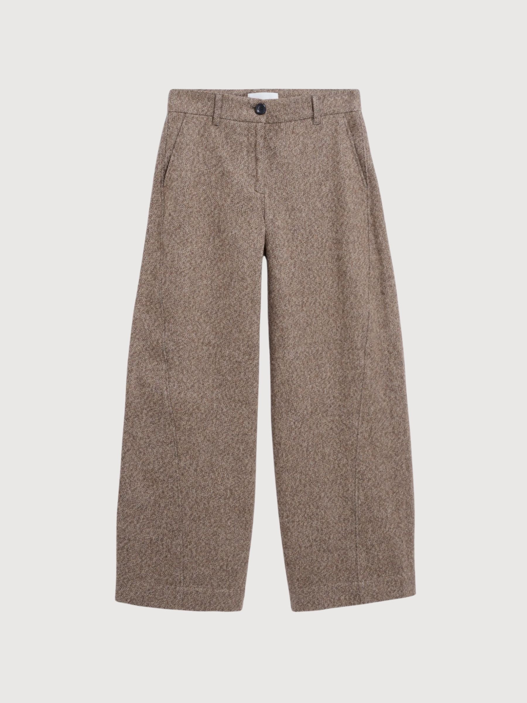 Trousers Nyxaa Tweed Beige Woman Cotton | Armedangels