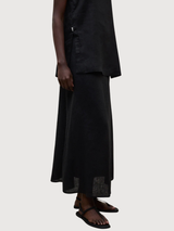 Skirt Beth Woman Black Linen | Ecoalf