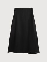 Skirt Beth Woman Black Linen | Ecoalf
