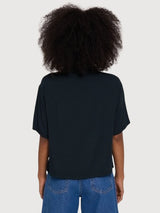 Camicia Viscosa Manica Corta Donna Nera | Mazine