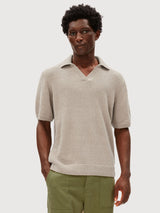 Boucle Knit Poloshirt Sand Stone | Armedangels