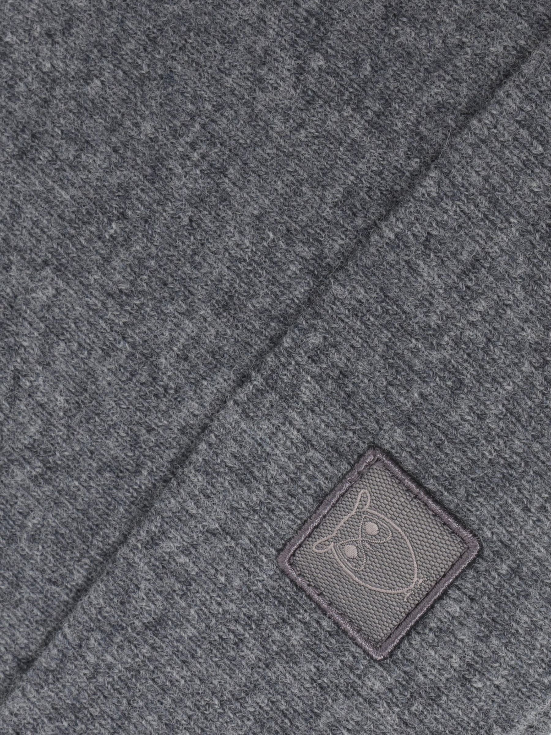 Berretto doppio strato in lana merino grigio scuro | KNOWLEDGE COTTON APPAREL