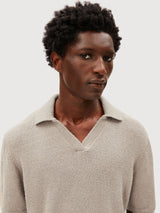 Boucle Knit Poloshirt Sand Stone | Armedangels
