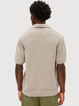 Boucle Knit Poloshirt Sand Stone | Armedangels