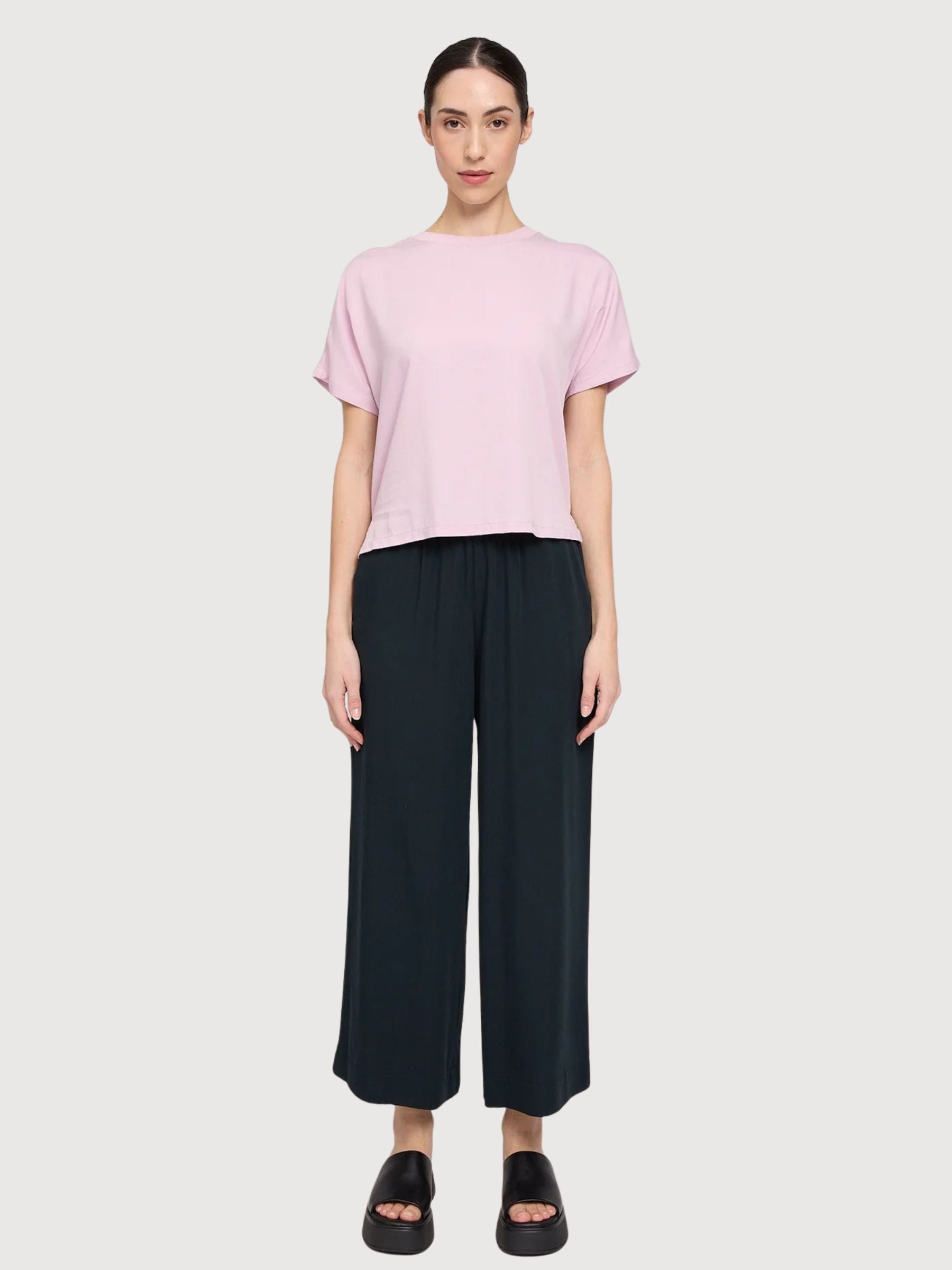 Blouse Crew Neck Viscose Woman Soft Pink | Mazine