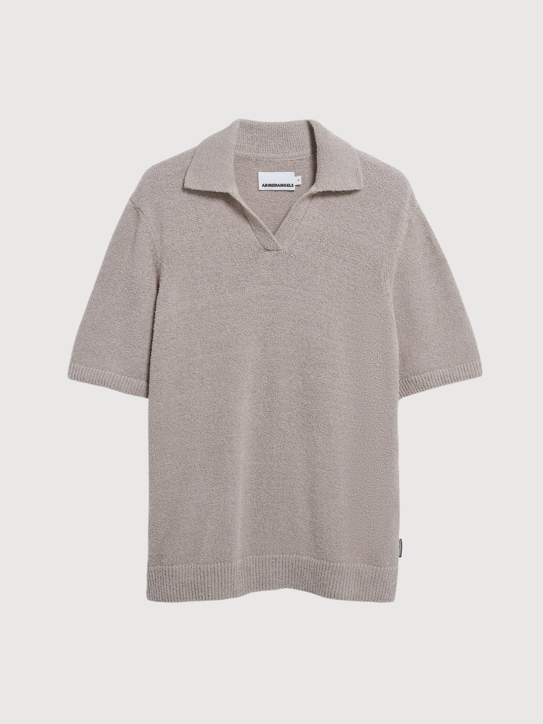 Boucle Knit Poloshirt Sand Stone | Armedangels