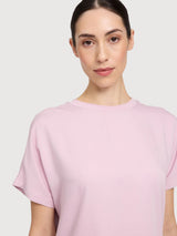 Blouse Crew Neck Viscose Woman Soft Pink | Mazine